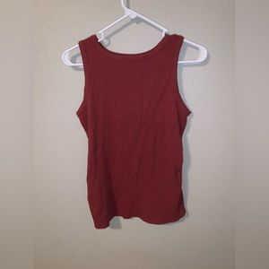 Nine West Essential Tank Top, Red/Maroon, Size Large, 95% Cotton 5% Spandex